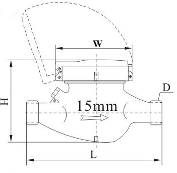LCD Display Digital Water Meter with Wire
